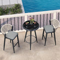 PURPLE LEAF Outdoor Round Table Patio Bar Height Table Pub Dining Table by PURPLELEAF