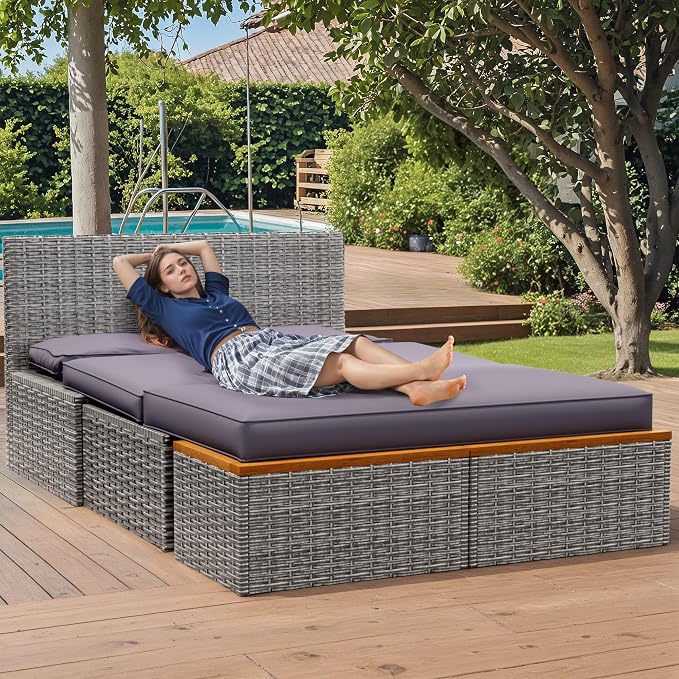 Flamaker Outdoor Rattan Lounge Chair - Image 3