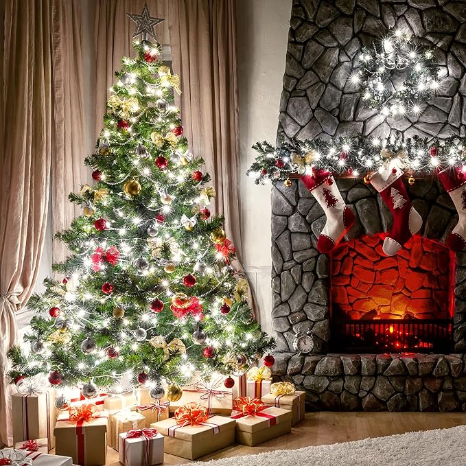 4 Pack Battery Operated Christmas String Lights, 16.5Ft 50LED Tree Lights Timer - Image 2