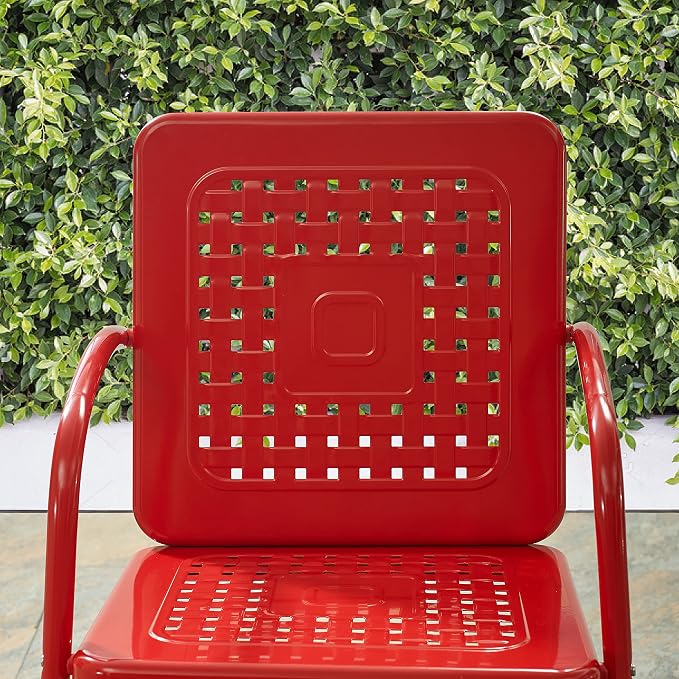 Crosley Furniture Bates 2-Piece Outdoor Chair Set, Retro Metal Patio Chairs - Image 11