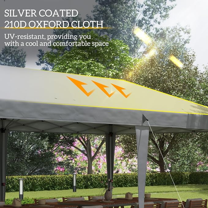 Outsunny 10' x 20' Pop Up Canopy Tent, Upgraded Heavy Duty Tents - Image 5