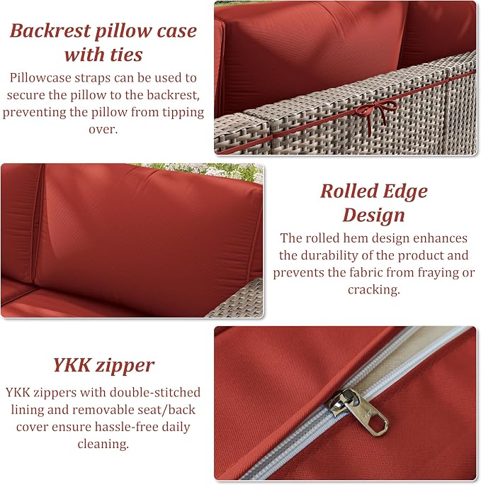 14 Pcs Outdoor Cushion Slipcovers Outdoor Patio Cushion Covers Replacement - Image 5