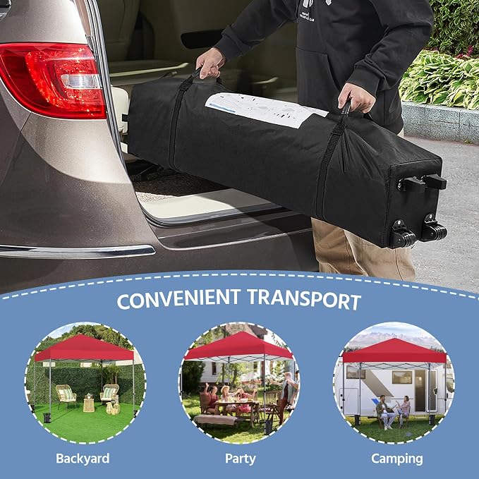 Yaheetech 10x10 1-Person Setup Pop Up Canopy Tent, Instant Portable Commercial - Image 6