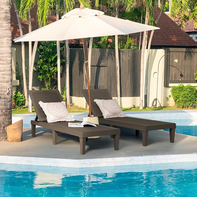 Greesum Outdoor Chaise Lounge Chairs Set of 2 - Image 4