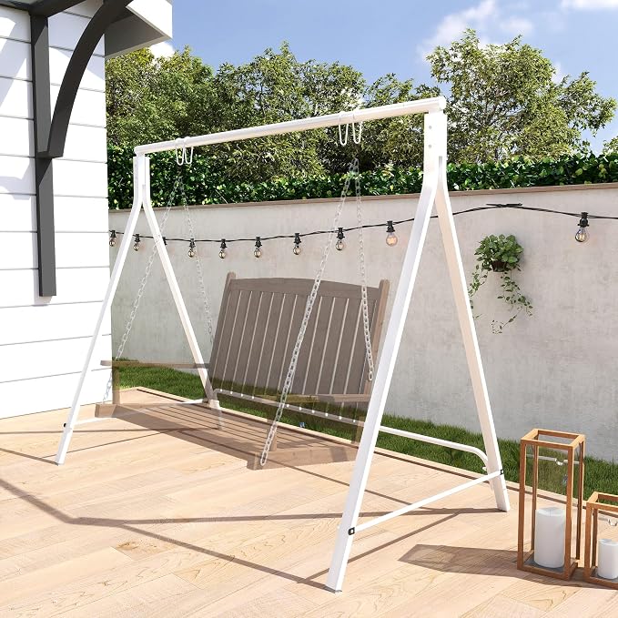 Outsunny Metal Porch Swing Stand, Heavy Duty Swing Frame, Hanging Chair Stand - Image 8