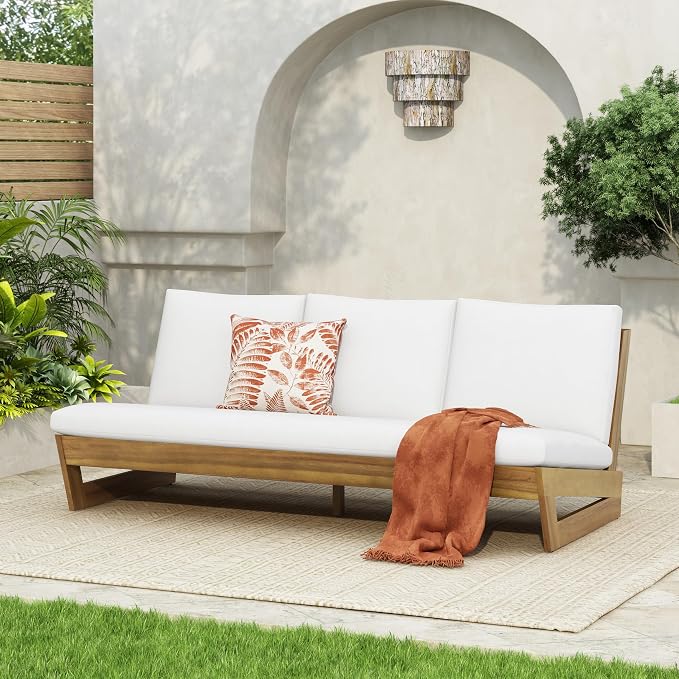 Christopher Knight Home Wicos Modern Acacia Wood Outdoor Sofa by ChristopherKnightHome