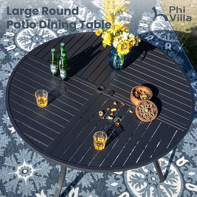 PHI VILLA 7 Pieces Outdoor Round Dining Set - Image 3