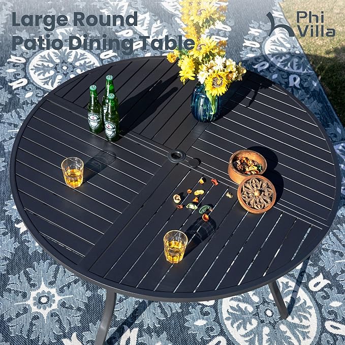 PHI VILLA 7 Piece Outdoor Patio Dining Set - Image 5