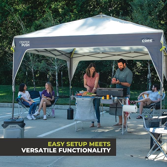 CORE 10 FT x 10 FT Instant Pop Up Canopy Tent | Portable Straight Leg Outdoor - Image 2