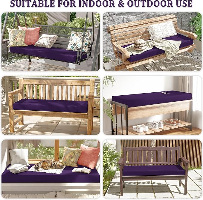 Premium Outdoor Bench Cushions for Patio Furniture 3.5inches Memory Foam Bench - Image 6