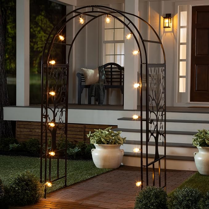 Plow & Hearth Arch Metal Outdoor Garden Arbor Tree of Life, 7 Feet Tall - Image 3