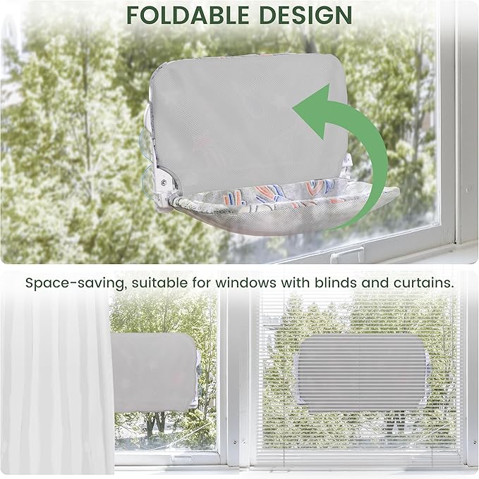 2 Pack Cat Window Perch, Glow in The Dark Foldable Cat Hammock - Image 5