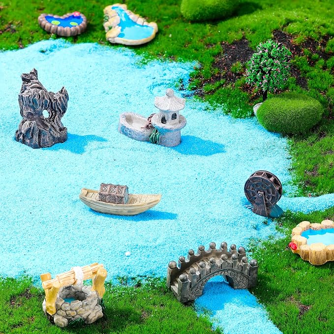 Jetec 12 Pcs Mini Fairy Garden Accessories Miniature Tiny Stone Bridge Mini - Image 4