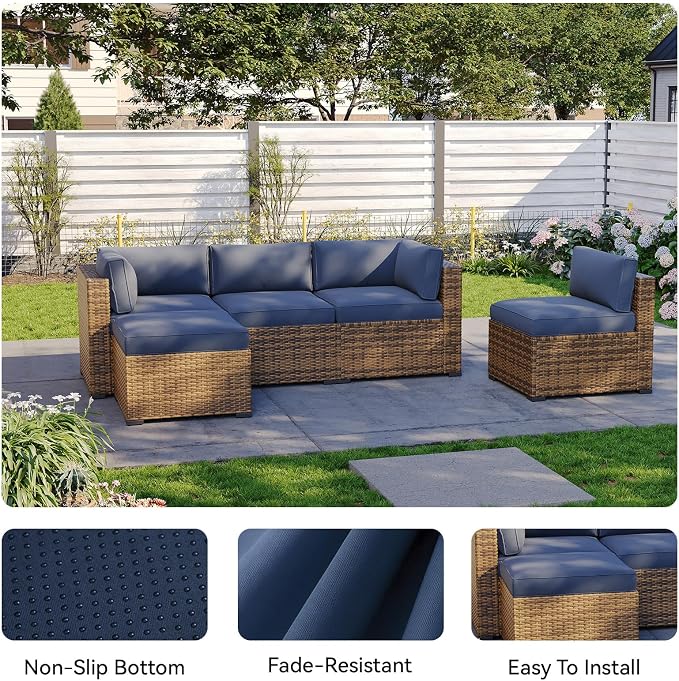 Aoxun 11pcs Patio Cushion Covers Replacement, Waterproof Outdoor Furniture - Image 5