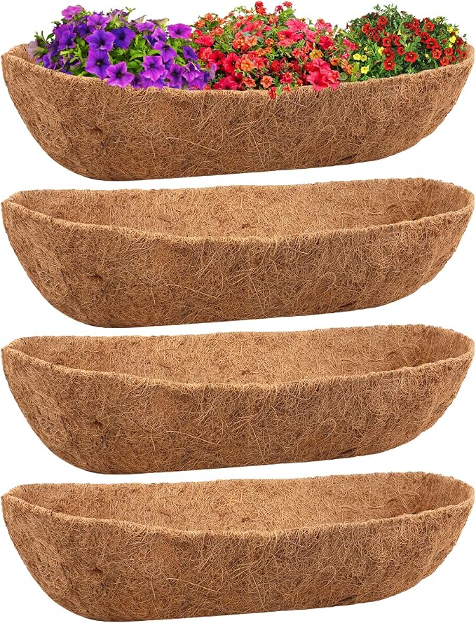 Legigo 4PCS 36 Inch Natural Trough Coco Coir Liners Planters Replacement by Legigo