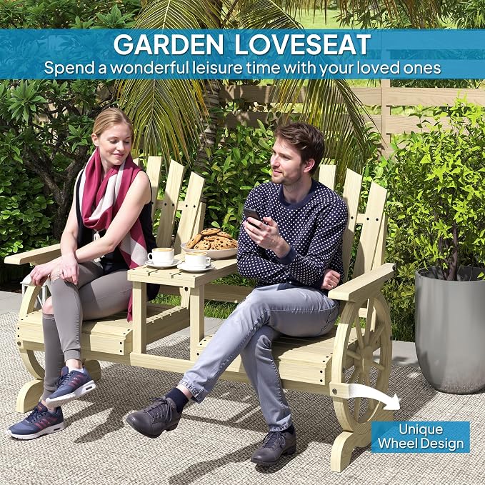 Outsunny Wooden Garden Bench - Image 4