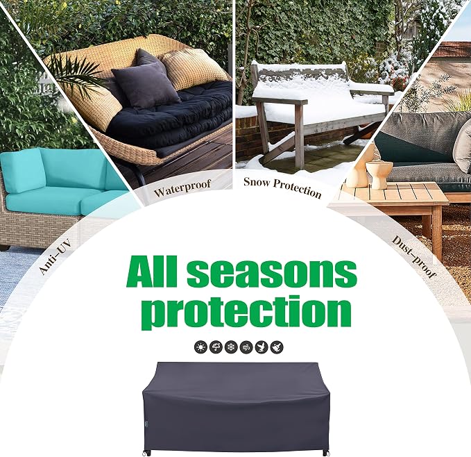 F&J Outdoors Patio Loveseat Cover, Heavy Duty Waterproof UV Resistant 2-Seater - Image 8