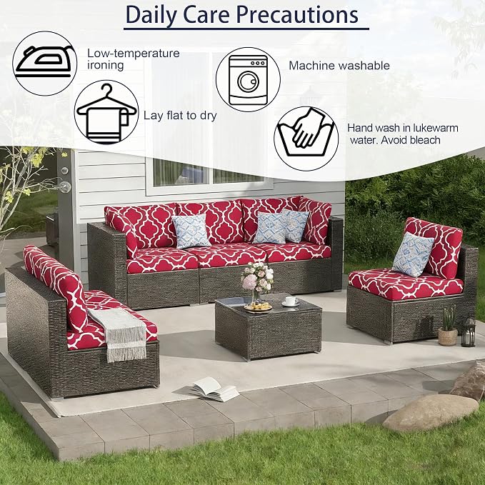 Outdoor Cushion Covers for Patio Furniture, Patio Cushion Covers Replacement - Image 6