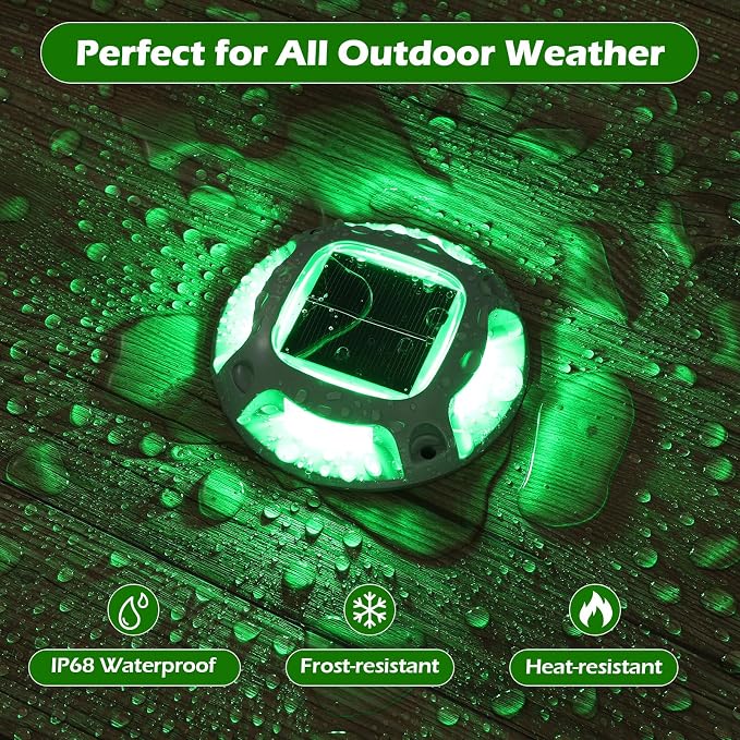 AGPTEK Solar Driveway Lights Outdoor 1 Pack, 2 Color Modes LED Deck Dock Marine - Image 3