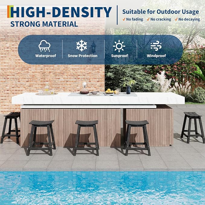 GarveeLife Weather Resistant Barstool Outside Stools - Image 6