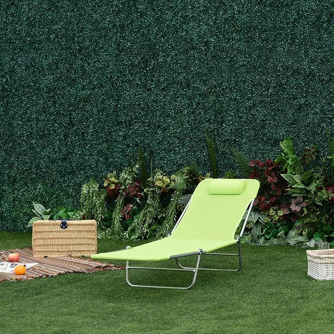 Outsunny Folding Chaise Lounge Pool Chairs, Outdoor Sun Tanning Chairs - Image 8