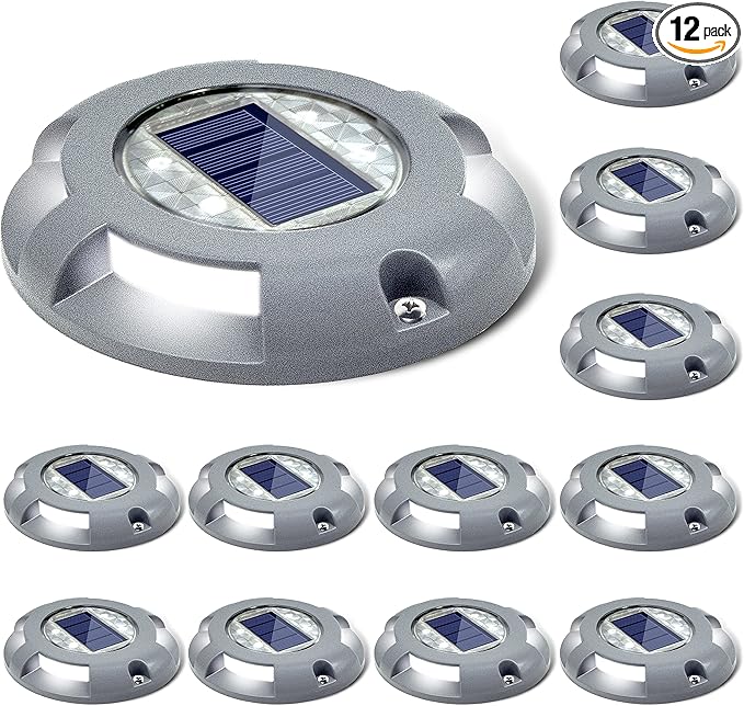SIEDiNLAR Solar Deck Lights Driveway Dock LED Light Solar Powered Outdoor by Siedinlar