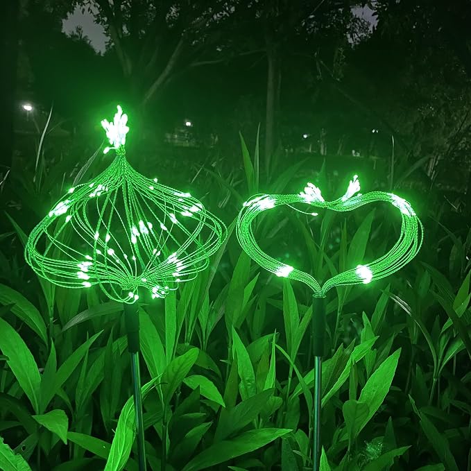 JJGoo Solar Firework Lights, 2 Pack 120 LEDs 2 Lighting Modes Solar Garden - Image 5