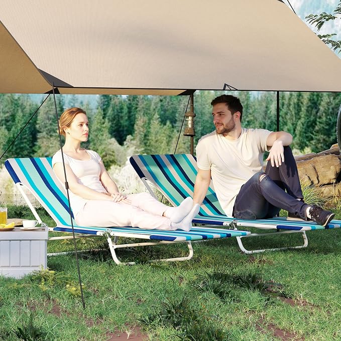 GYMAX Tanning Chair, 330lbs Capacity & Shoulder Strap, Portable Layout - Image 8