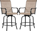 Yaheetech 2 Piece Patio Swivel Bar Stools Texteline Bistro Chairs by Yaheetech
