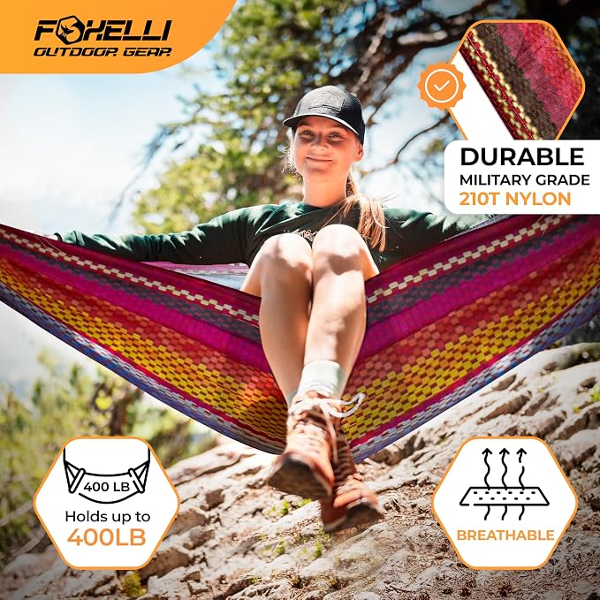 Foxelli Camping Hammock – Ultralight Hammock - Image 3