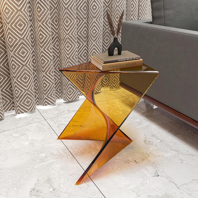 LeisureMod 15.75" Stackable Weather-Resistant Plastic Triangular Side Table - Image 4