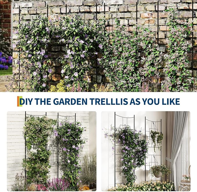 Garvee 2 PCS Baroque Style Metal Garden Trellis & Privacy Screen, Decorative - Image 4