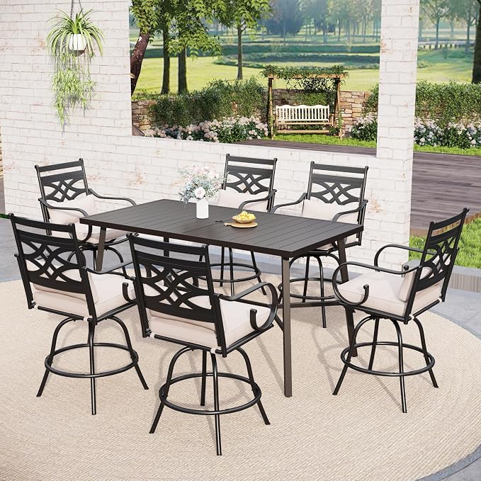 Sophia & William 7-Piece Outdoor Bar Set, Bar Height Patio Table and Chairs - Image 6