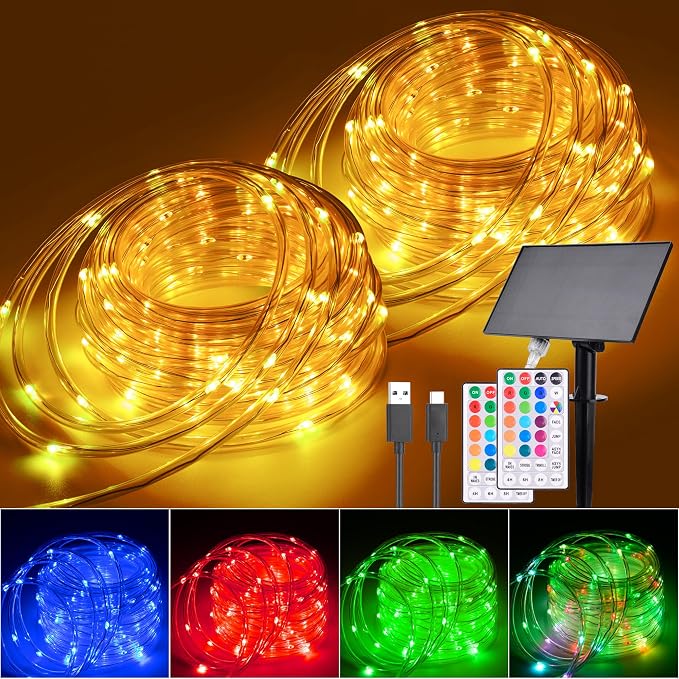 Solar Rope Lights Outdoor Waterproof, 99Ft 300 LED String Light Fairy Solar by Hozplex