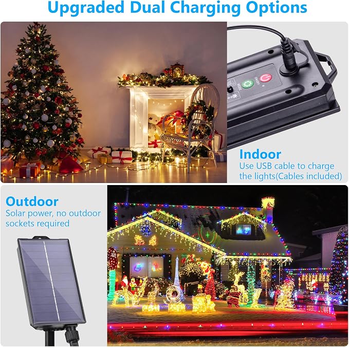 Solar String Lights Outdoor Waterproof 40Ft, 18 Colors Changing 100 LED - Image 7