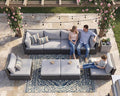 NICESOUL 8 Person Outdoor Patio Furniture Set, Extra Large Wicker Sectional Sofa by NICESOUL
