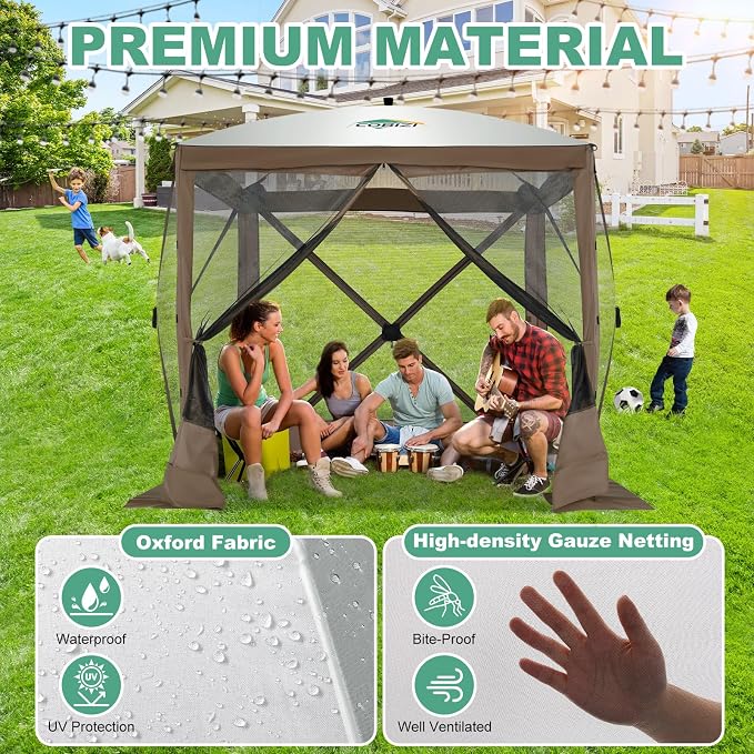 COBIZI 6x6 FT Pop up Gazebo Tent, Waterproof Instant Screen - Image 6
