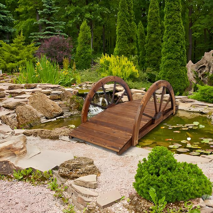 3.3 FT Wooden Garden Bridge - Image 3