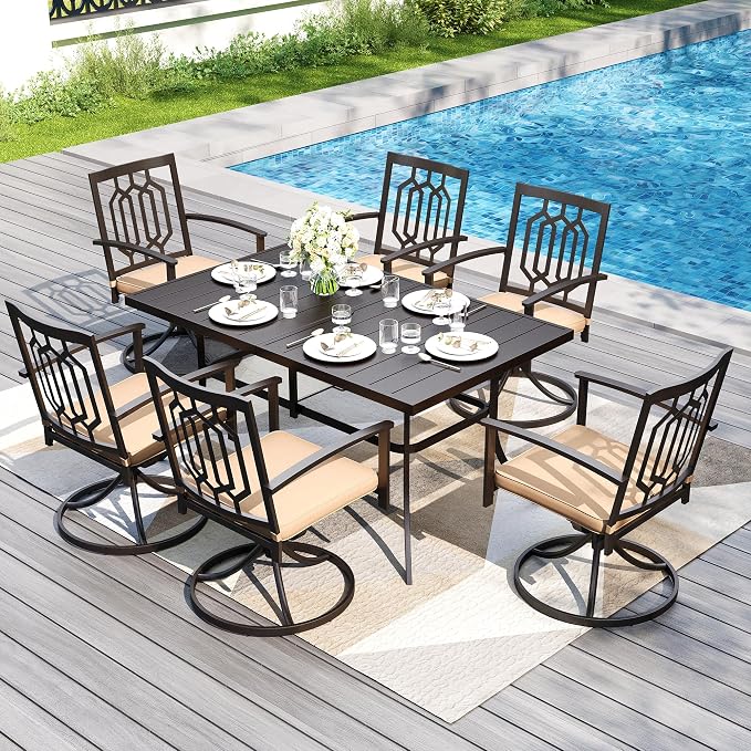 PHI VILLA 7 Pieces Outdoor Dining Set - Image 2