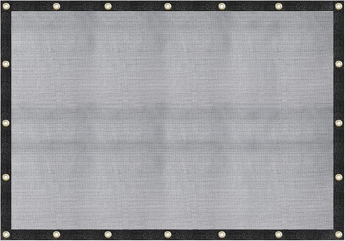 60-70% 8 FT X 10 FT Mesh Tarp/Shade Cloth 9-Needle Knitted Heavy Duty Black by WindscreenSupplyCompany