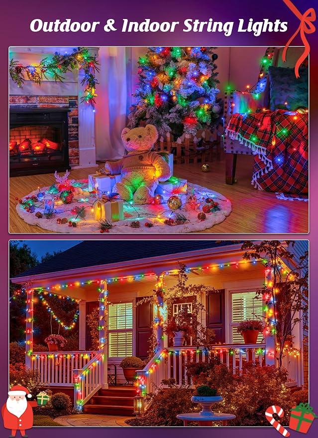 Brightown 2 Pack Solar Christmas String Lights Outdoor, Total 144Ft 400 LED - Image 6