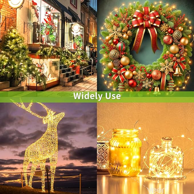 2 Pack Solar Fairy Lights Outdoor, 33 Feet 100 LEDs 8 Modes String Lights - Image 7