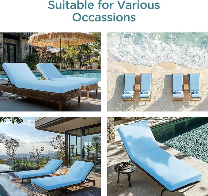 Codi Outdoor Lounge Chair Cushions, Chaise Cushion - Image 7