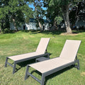 PURPLE LEAF Outdoor Chaise Lounge Set of 2 Aluminum Patio Lounge Chair by PURPLELEAF