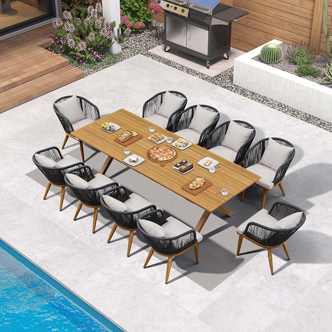 PURPLE LEAF 11 Pieces Patio Dining Set - Image 2