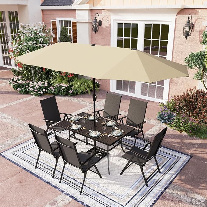 PHI VILLA 7 PCS Patio Dining Set by PHIVILLAThepioneerofcomfortablehouseholdsupplies