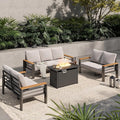 Aoxun Aluminum Outdoor Patio Furniture Set, 7 Seats Outdoor Sectional by Aoxun