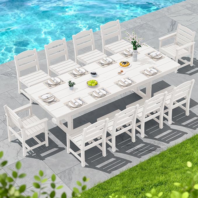 SERWALL 11 Piece Outdoor Dining Set - Image 7