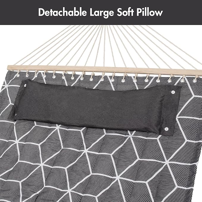 ANOW Outdoor Hammock with Spreader Bars and Detachable Pillow, 2 Person Hammock - Image 8