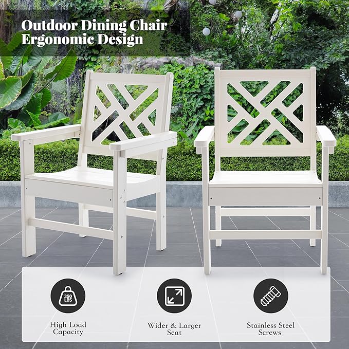 HDPE Outdoor Dining Set, 6-Piece Outdoor Table and Chairs Include 4 Dining - Image 5